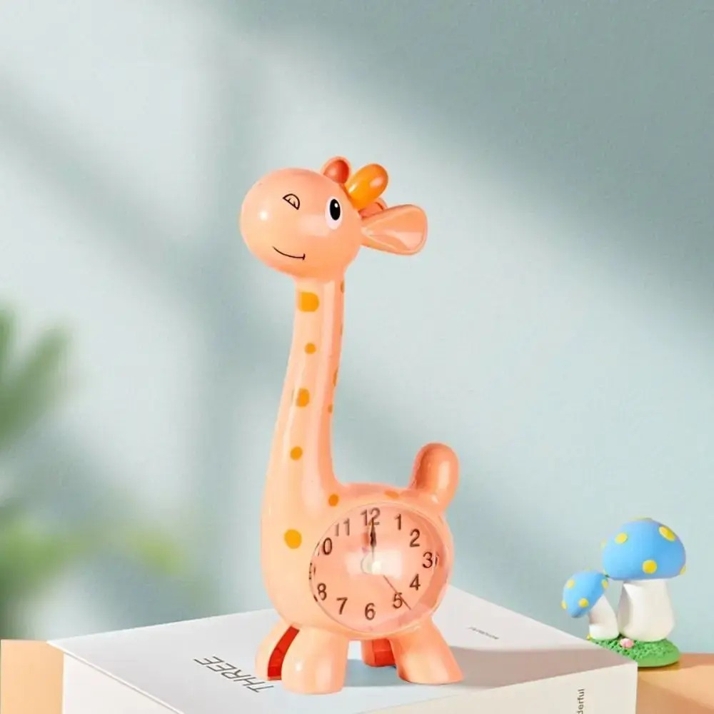 Giraffe Desk Clock with Clear Dial & Stable Base for Kids